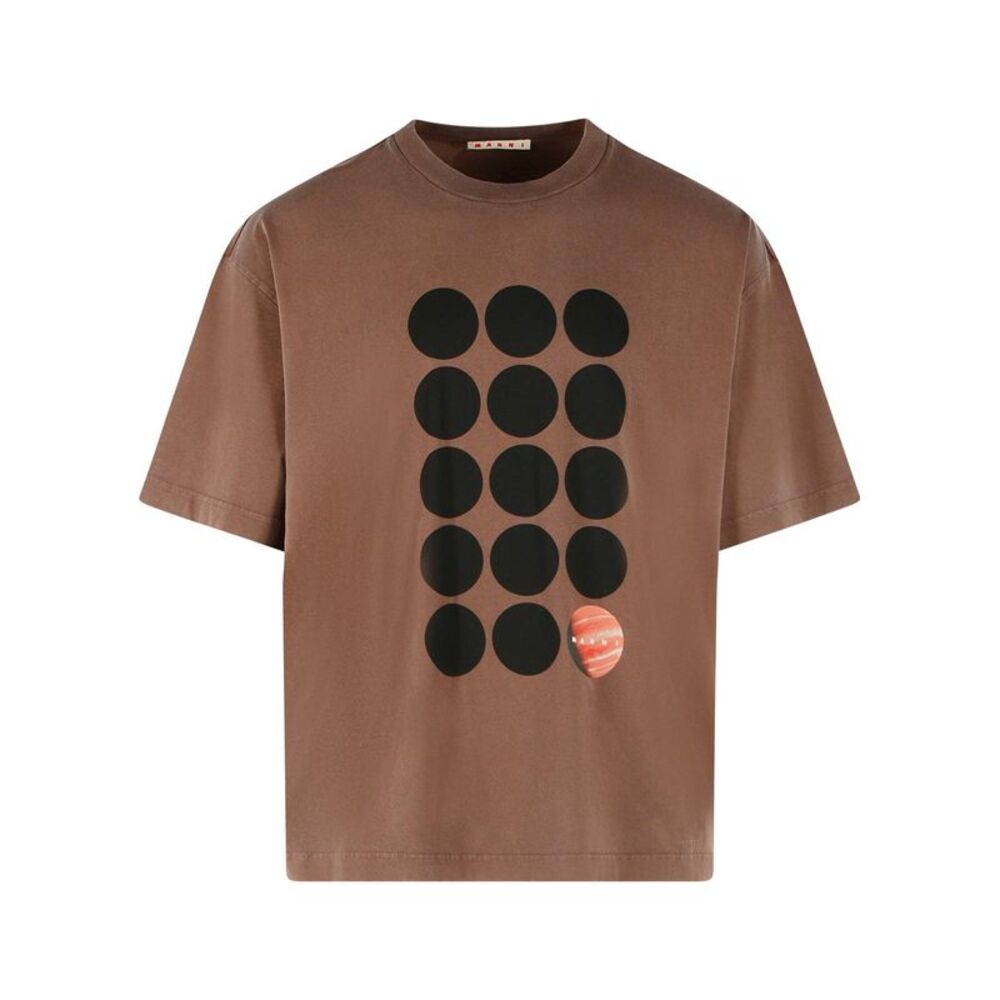 Marni Brown Cotton T-Shirt Men